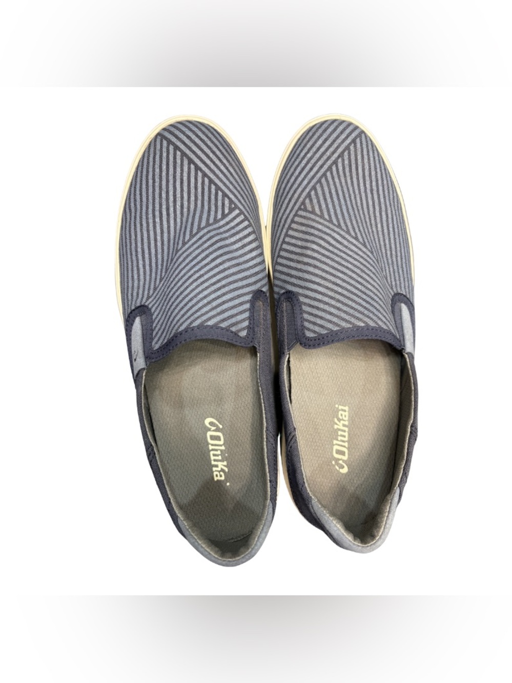 OluKai Blue Striped Slip-On Sneakers - Picture 6 of 8